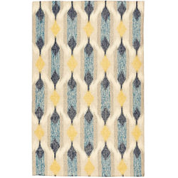 west elm Teardrop Ikat Kilim Rug, Blue